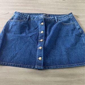 Blue denim skirt